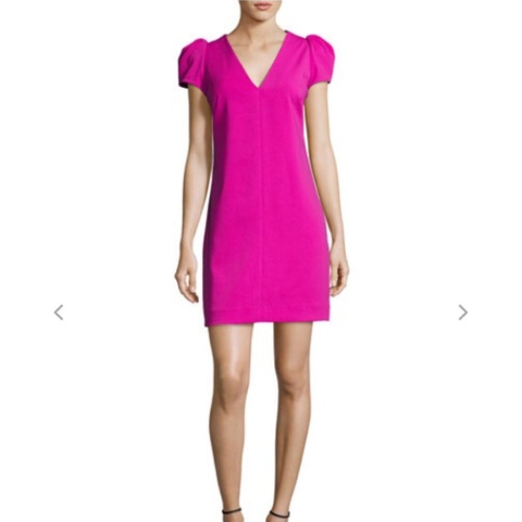 Milly Josie Puff-Sleeve Italian Cady Minidress